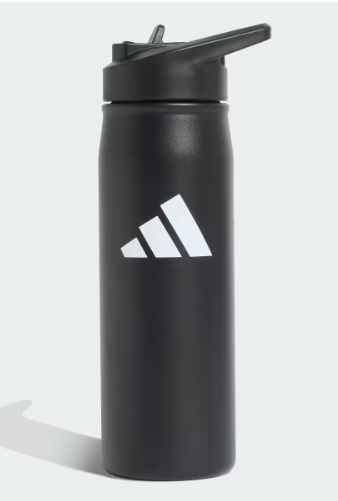 Bình Nước Adidas Kim Loại 600ML Có Ống Hút - Đen [ KC6409 ]